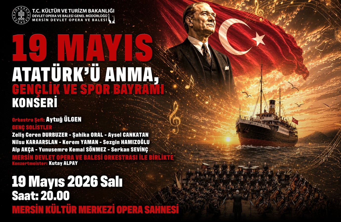 Mersin Devlet Opera ve Balesi’nden 19 Mayıs’a Özel Anlamlı Konser