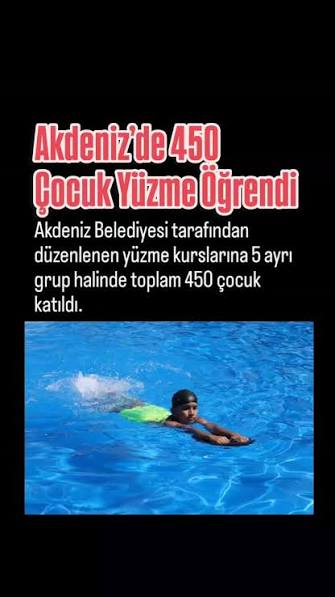 Akdeniz’de 450 Çocuk Hem Serinledi Hem Yüzme Öğrendi