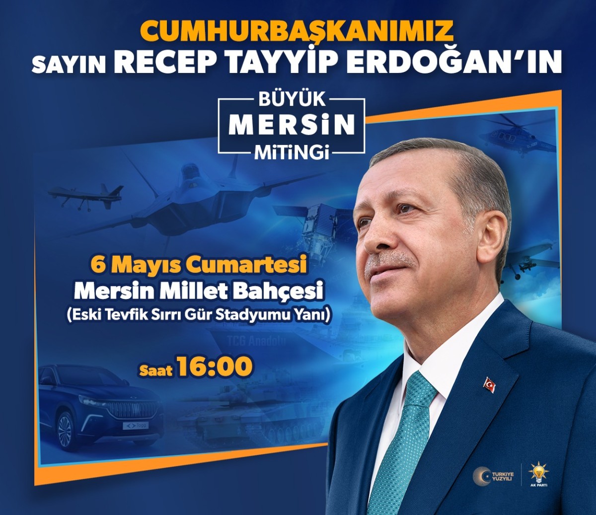 Cumhurbaşkanı Recep Tayyip Erdoğan Mersin'e geliyor